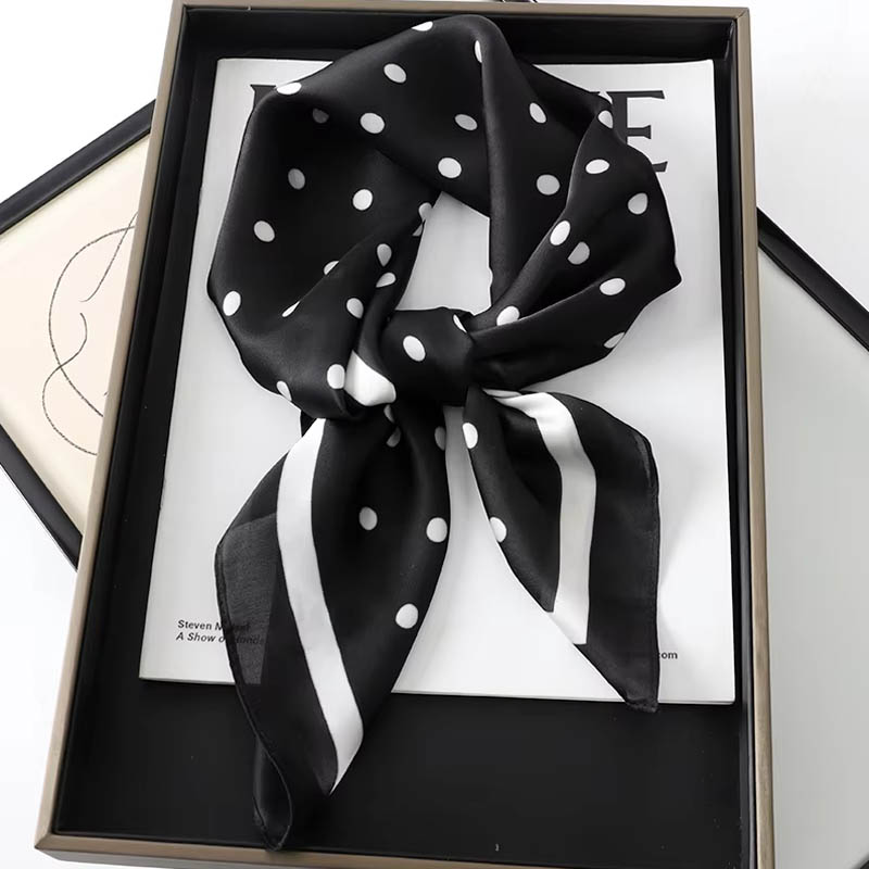 Silk Neck Scarf - Luxury Lady Hair Dot Scarf Female