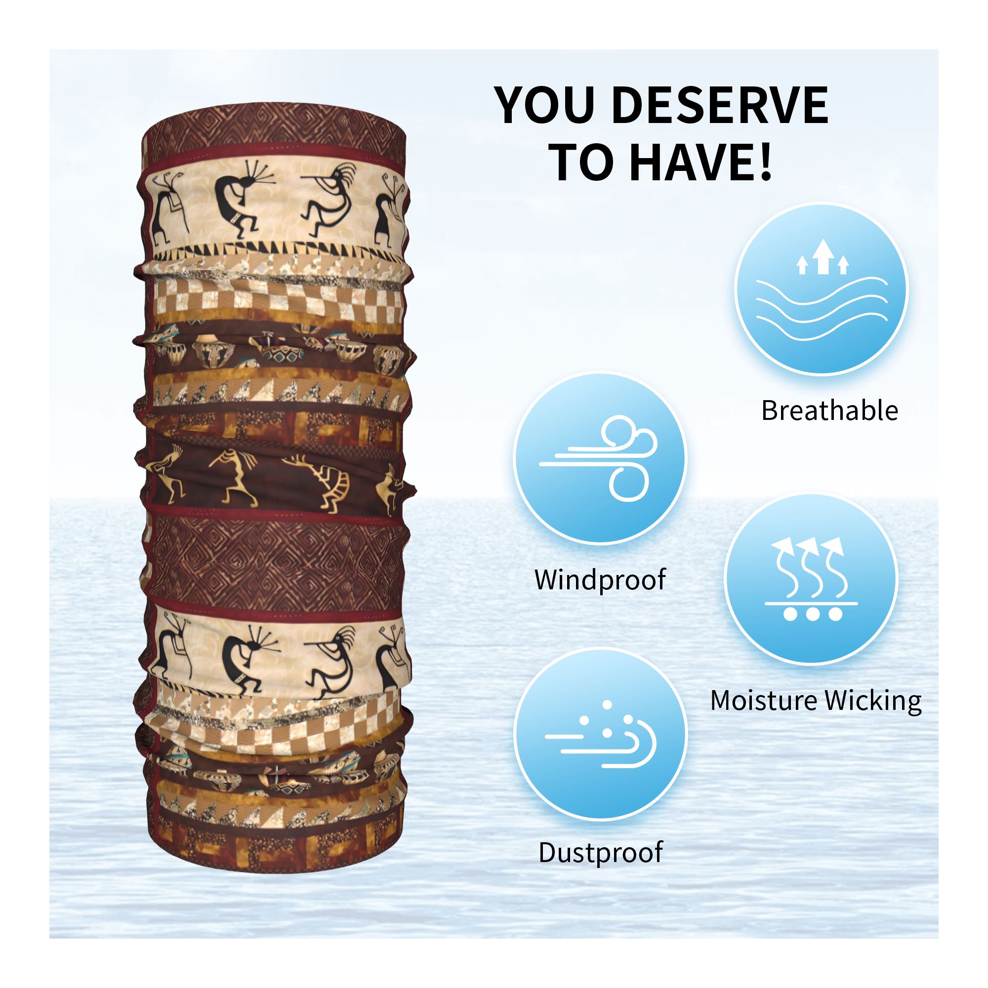 Custom Kokopelli Winter Headba - огляд і ціна Neck Warmer Tube